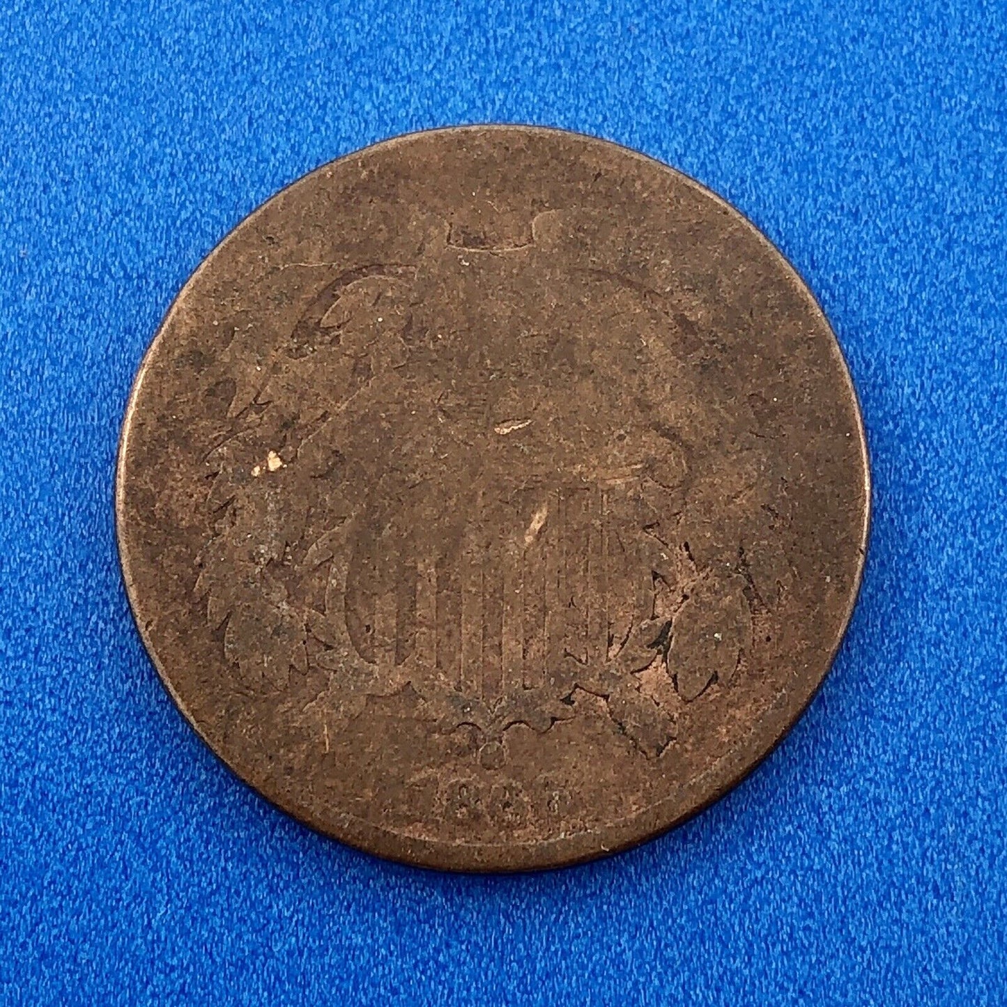 1866 P Bronze Two-Cent Piece Three Coin Mixed Date Union Shield Philadelphia Lot