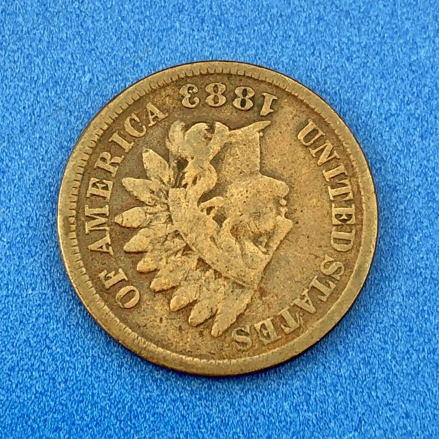 1883 Indian Head One Cent Penny Type 3 Bronze Better Key Philadelphia Coin