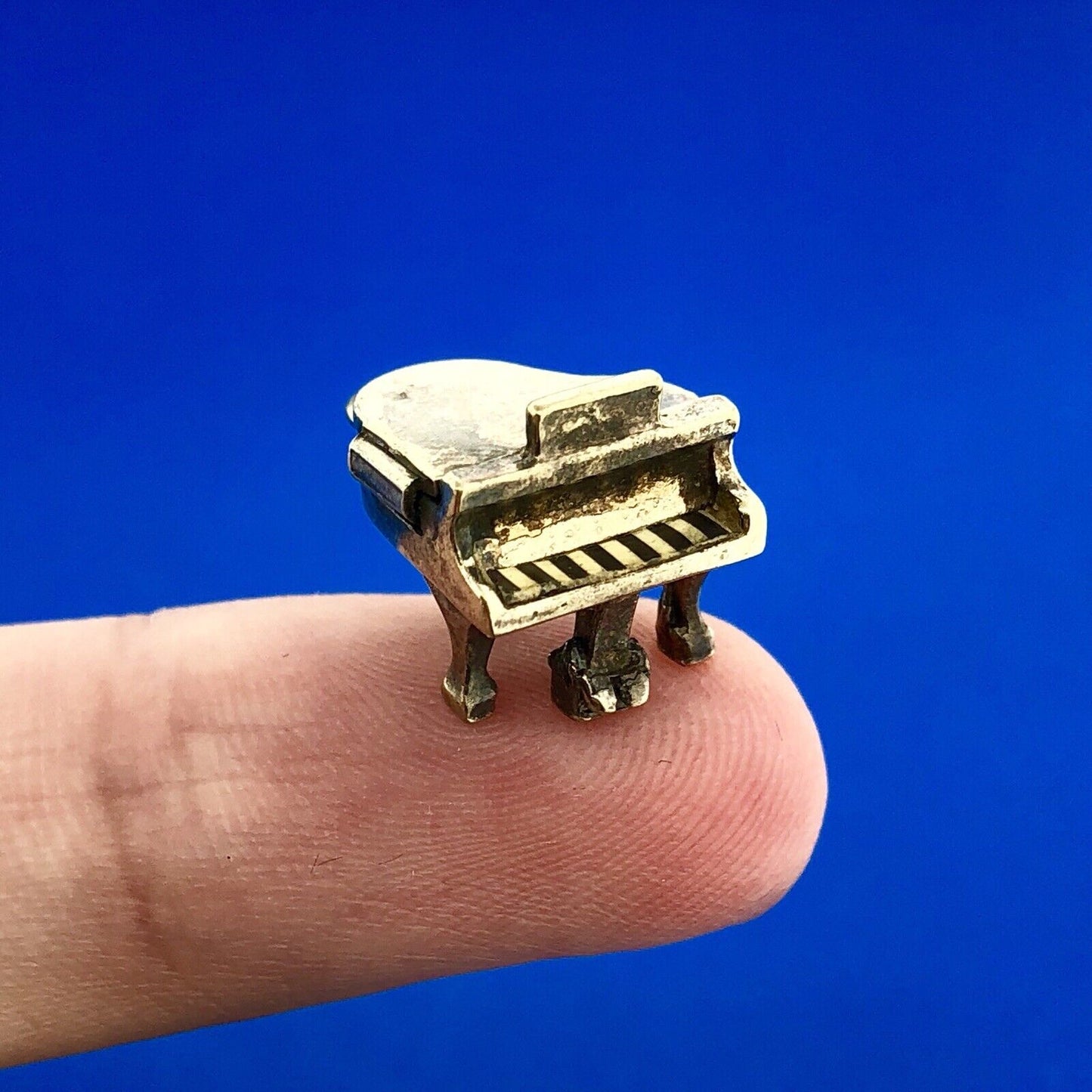 Vintage Wells Sterling Silver 925 Gold Wash Grand Baby Piano Movable Charm