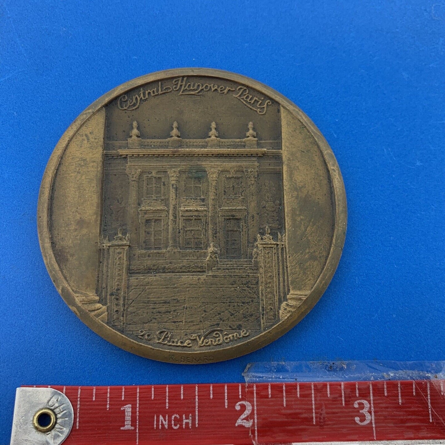 Art Deco Raoul Benard Bronze Central Hanover Paris 20 Place Vendome Bank Medal