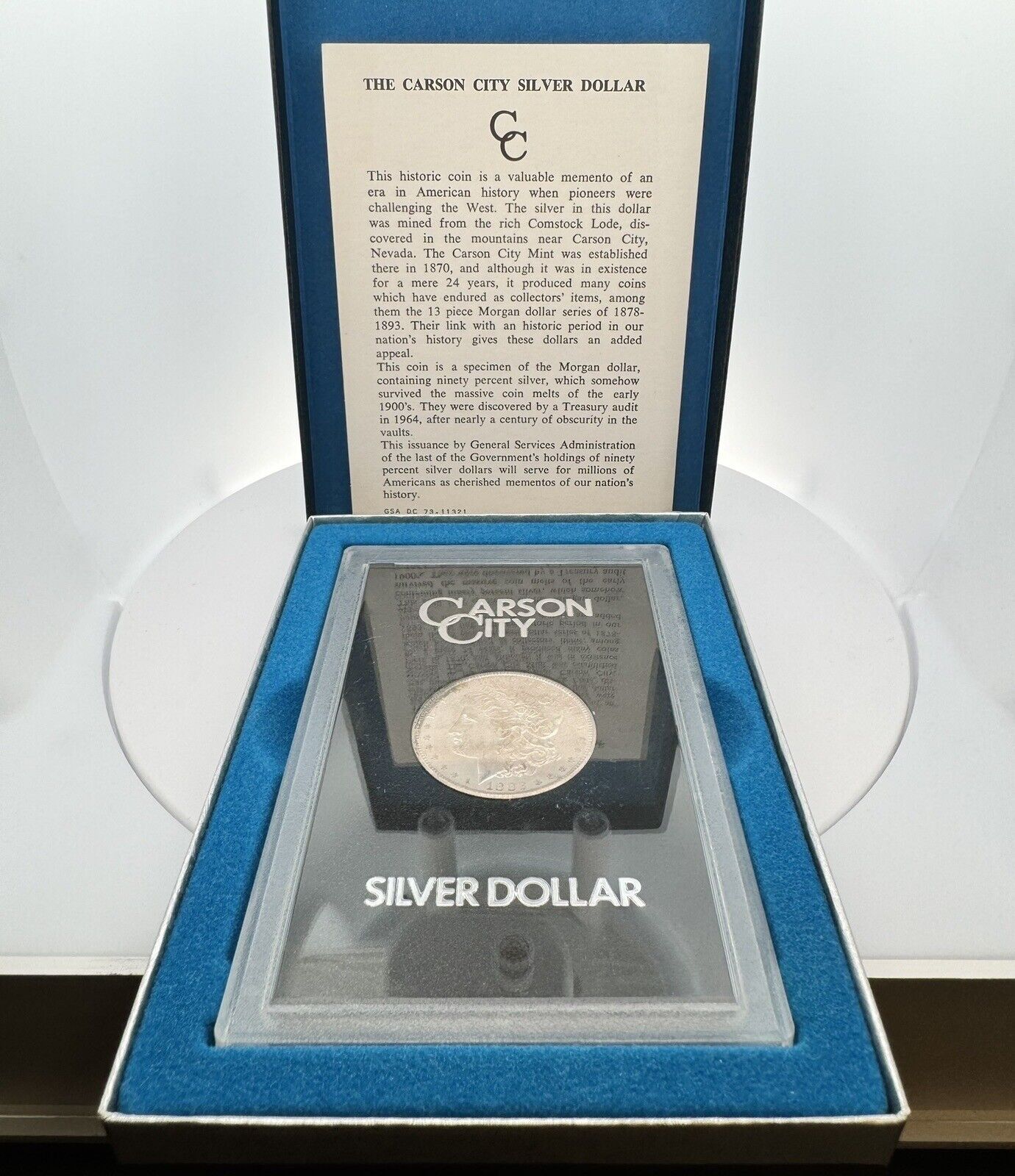 1882 CC Morgan Silver Dollar GSA Better Key Carson City Mint Coin Box & COA