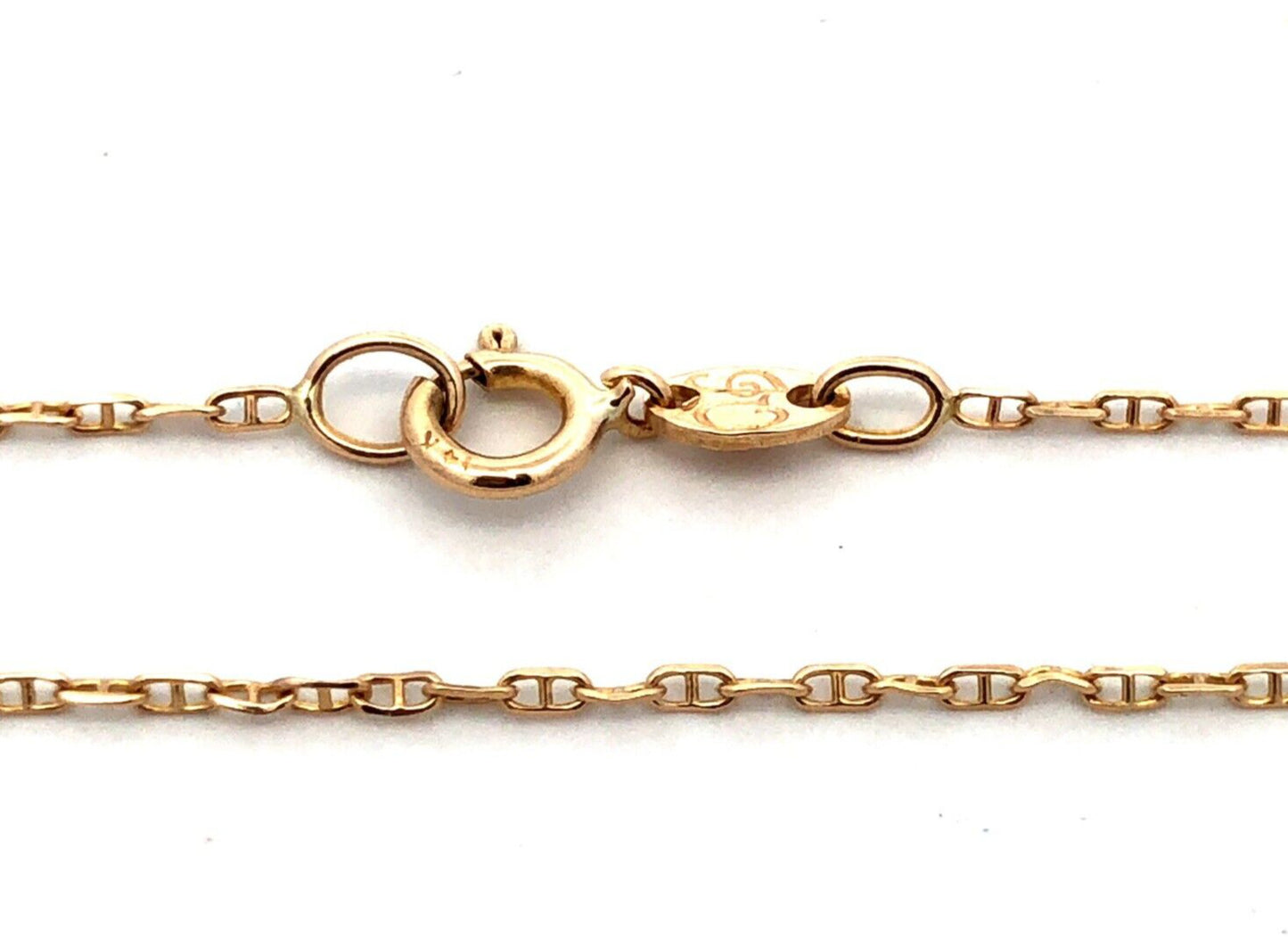 Designer Italy 14K Yellow Gold Anchor Mariners Link Chain Necklace