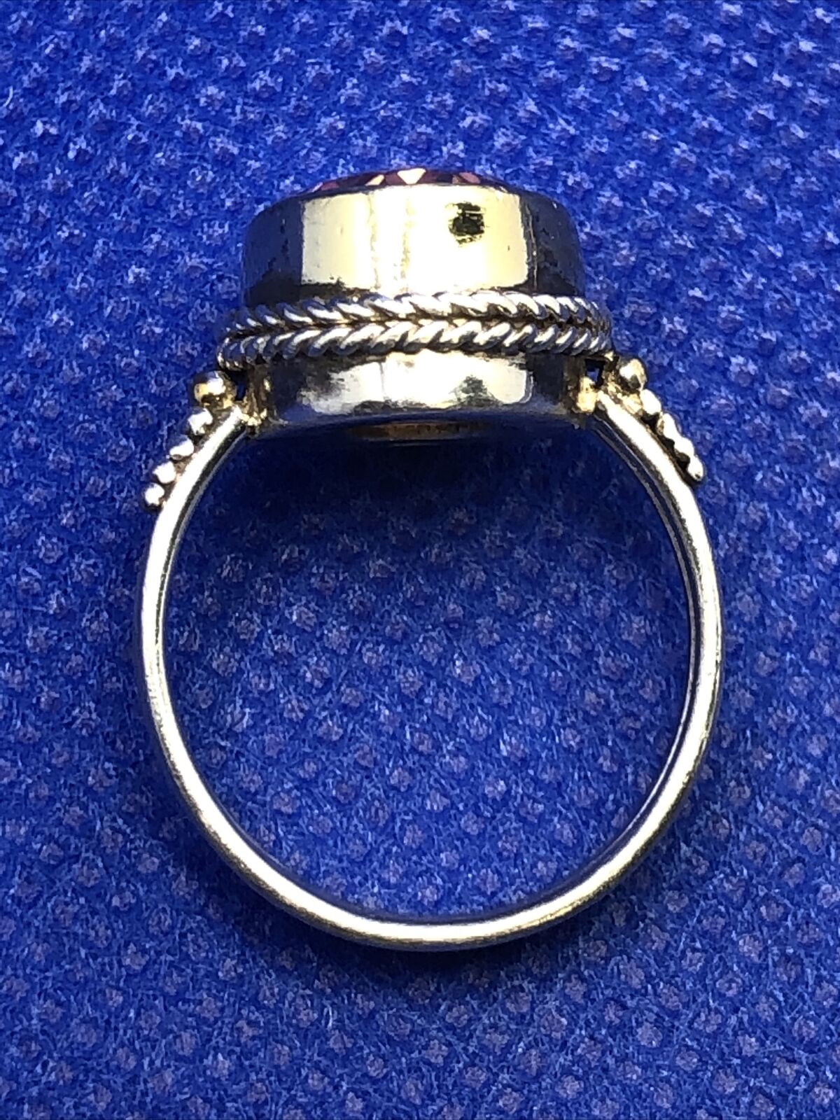 Designer Sterling Silver Oval Mystic Topaz Ribbed Twist Statement Cocktail Ring