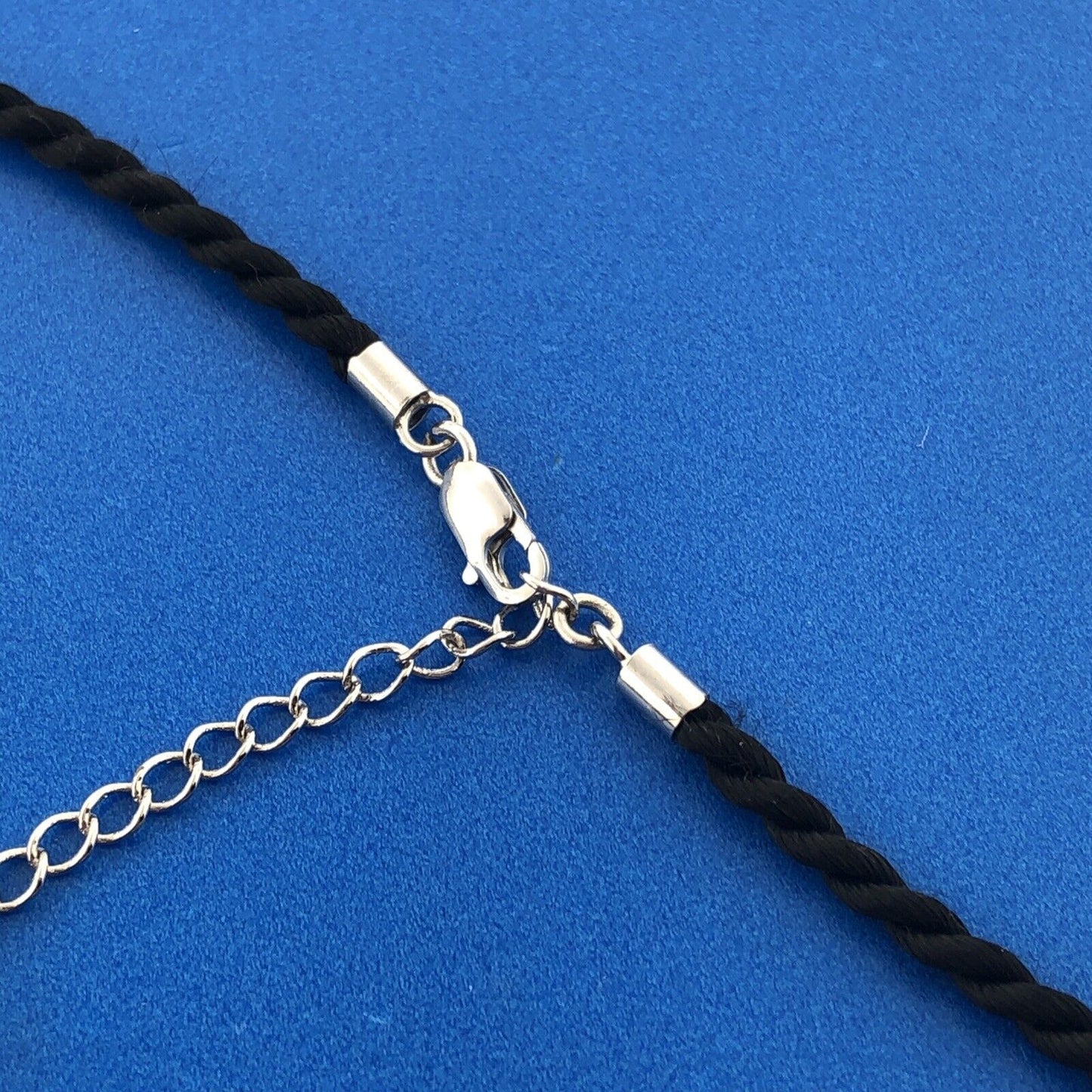 Stunning Sterling Silver 925 Round Cut Diamond Multi-Circle 17"-18.5" Necklace