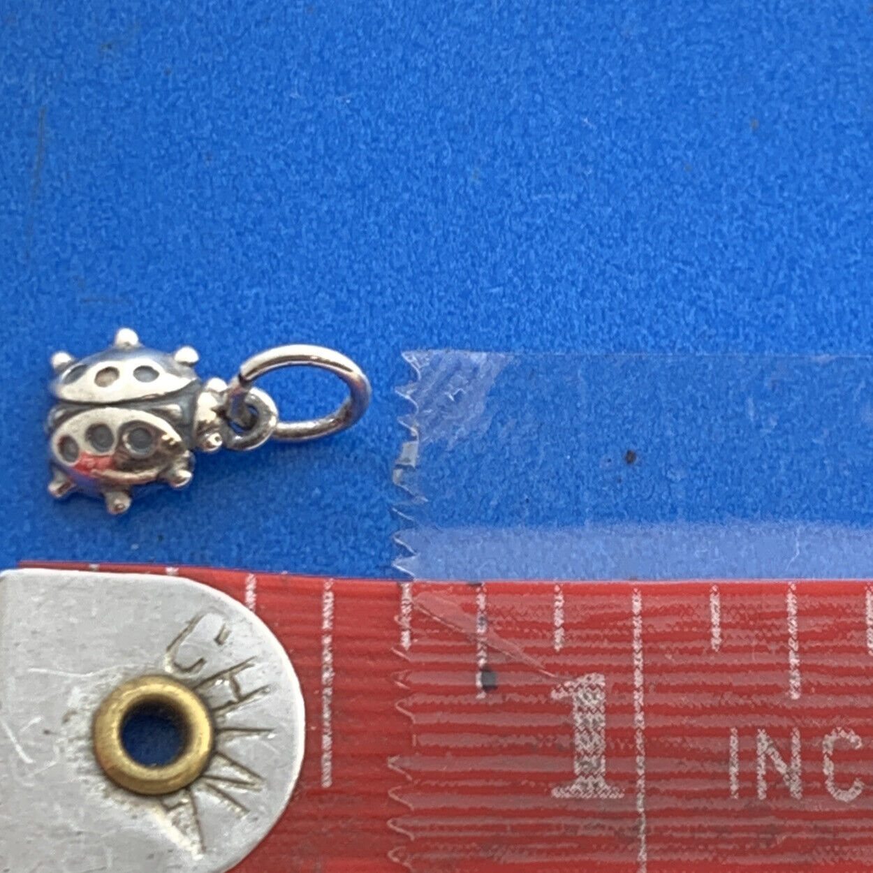 Vintage 925 Sterling Silver Lady Bug Insect Petite Dangle Bracelet Charm