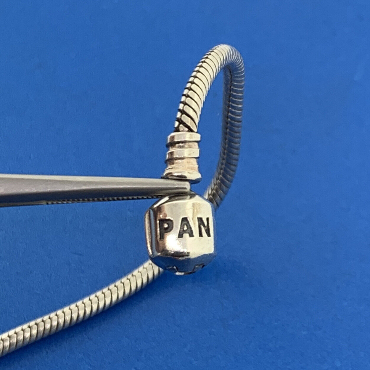 Authentic Pandora Sterling Silver 925 Barrel Clasp Charm Bracelet #590702