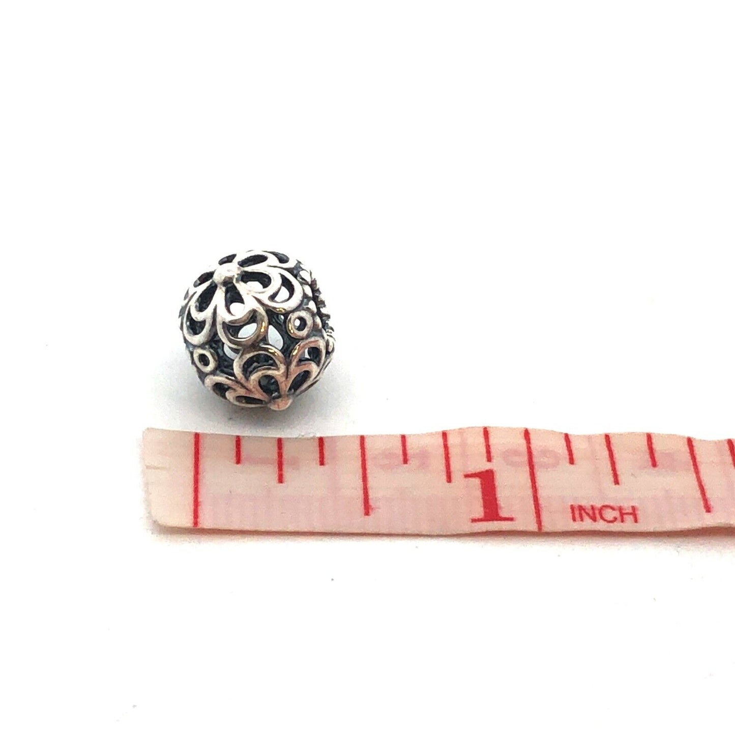 PANDORA 925 Sterling Silver Flower Picking Daisies 790965 Ball Slide Bead Charm