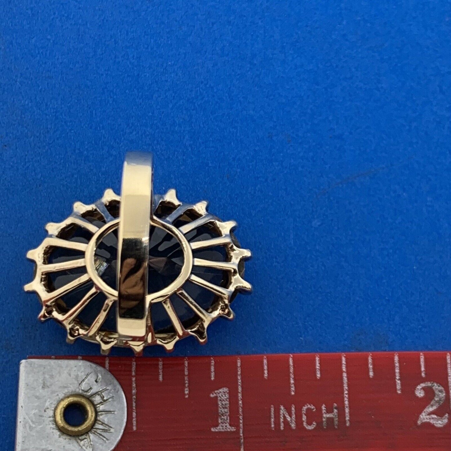 10K Yellow Gold Oval Smoky Quartz Statement Cocktail Ring