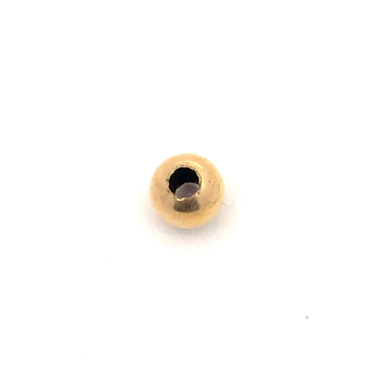 14K Yellow Gold Ball Bead Slide Bracelet Spacer Charm