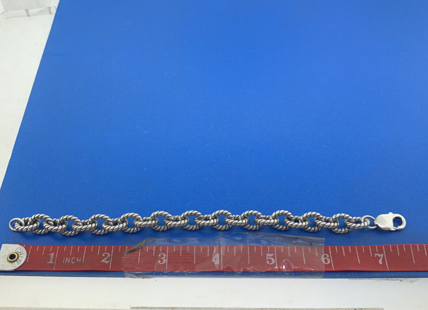 Designer Armbrust 925 Sterling Silver Circle Cable Link Statement Bracelet