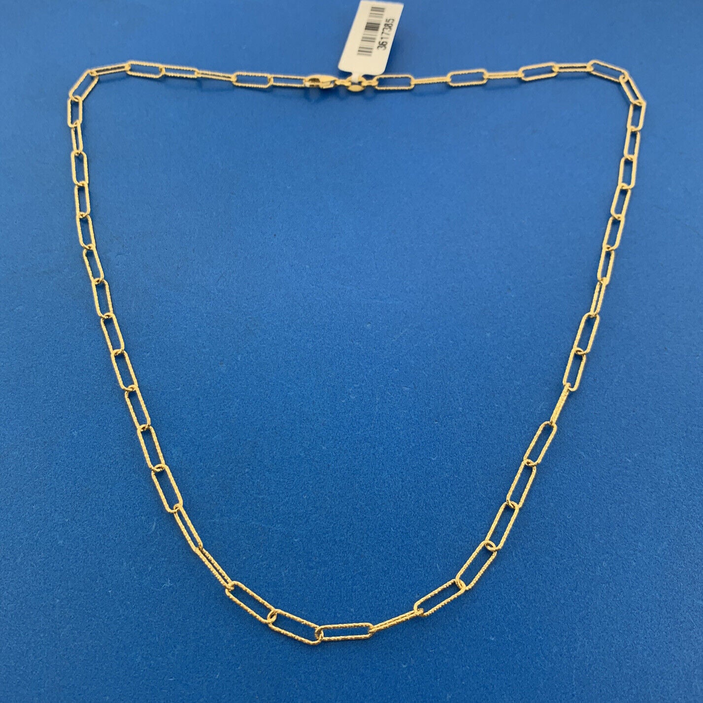 Karizia SPA Italy 925 Sterling Silver Vermeil Gold Tone Paperclip Chain Necklace
