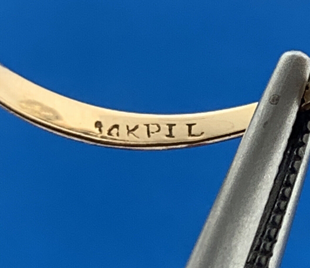 14K Yellow Gold Sapphire Diamond September Anniversary Empire Cluster Ring