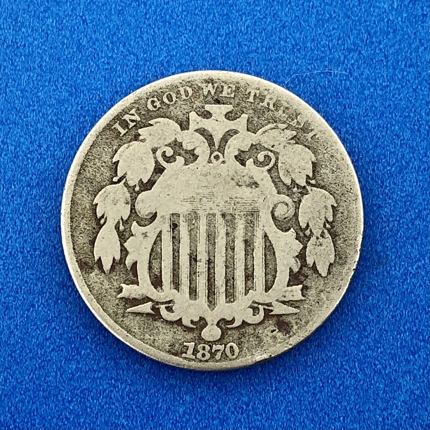 1870 P Shield Nickel 5c Better Key Rare Philadelphia Mint Coin No Rays