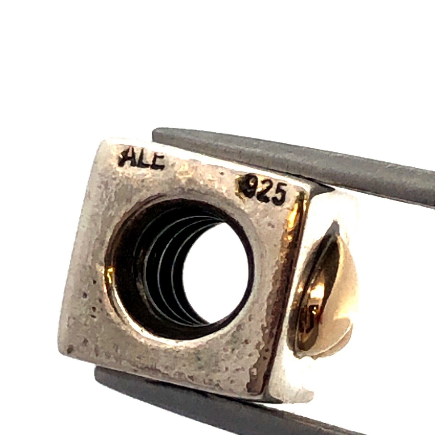 PANDORA 925 14K Gold 790200 Retired I Love You Heart Cube Slide Bracelet Charm