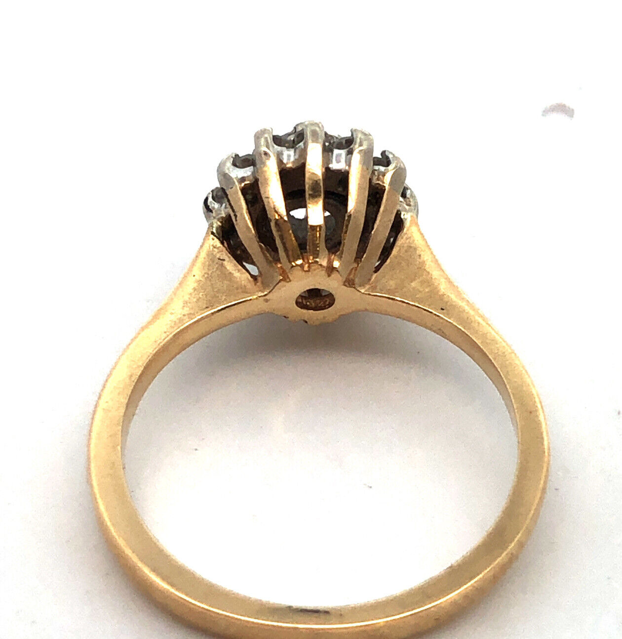 Designer 14K Yellow Gold Round Diamond Halo Engagement Anniversary Ring