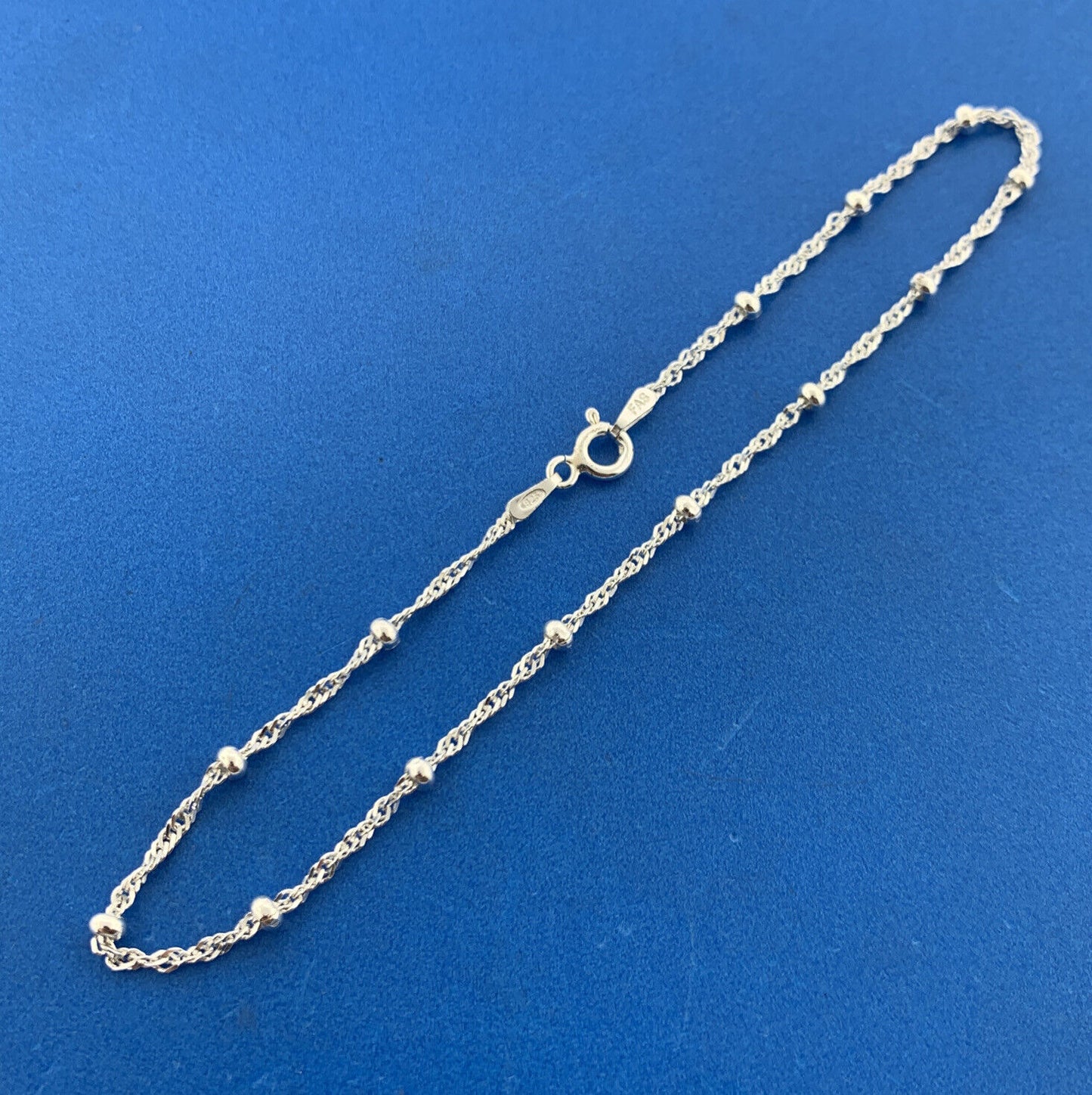 Designer FAS Italy 925 Sterling Silver Fancy Link Bead Ball Delicate Bracelet