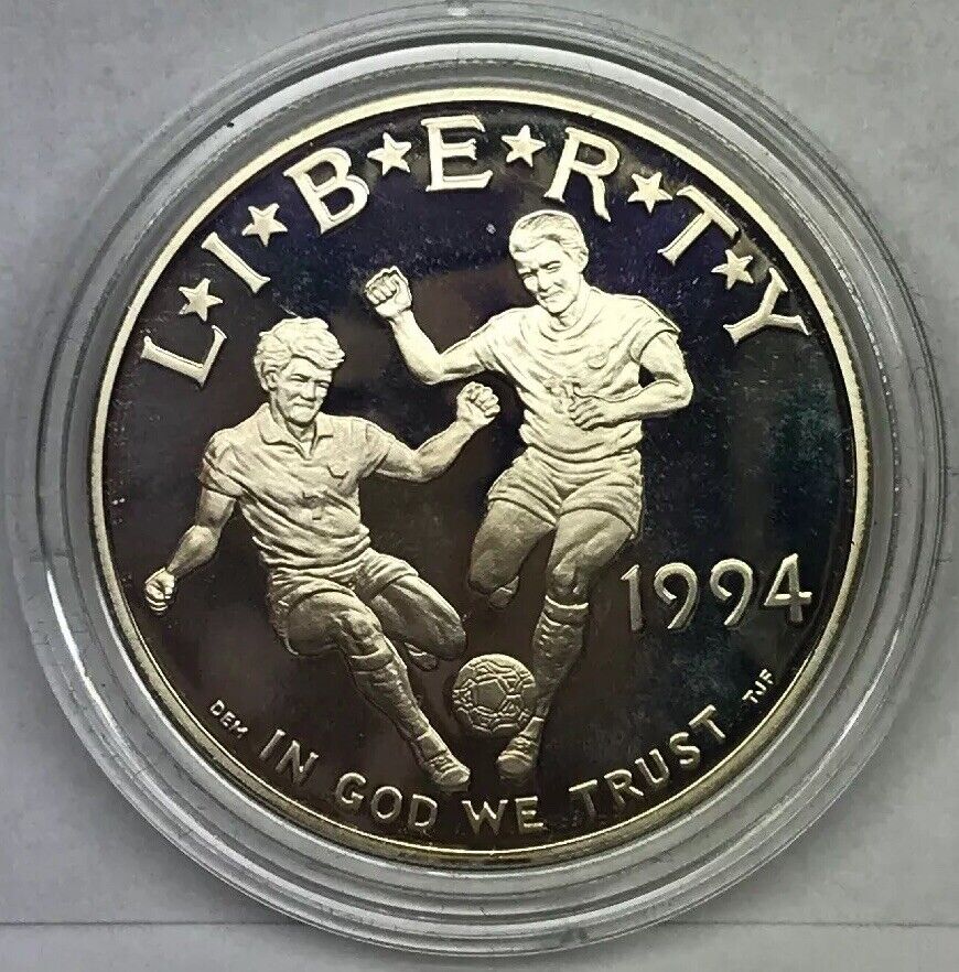 1994 S World Cup USA Commemorative Proof Silver Dollar OMP/COA