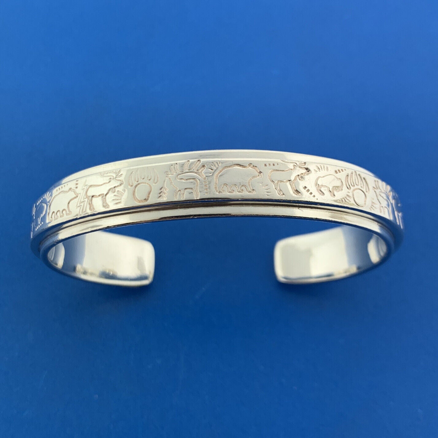 Harold Lujan Taos Pueblo 925 Sterling Silver Storyteller Statement Cuff Bracelet