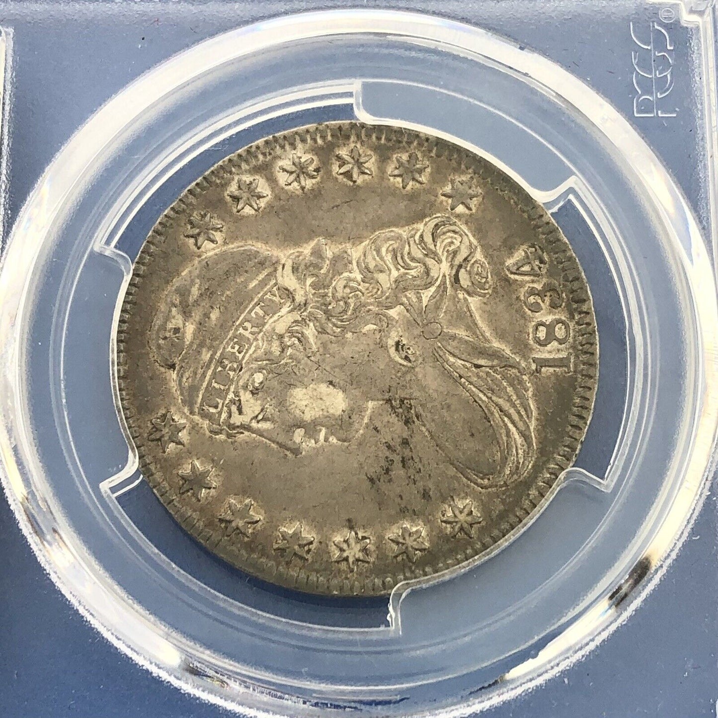 1834 Capped Bust Silver Half Dollar 50c Lettered Edge PCGS XF45 Lg Date Sm Ltrs