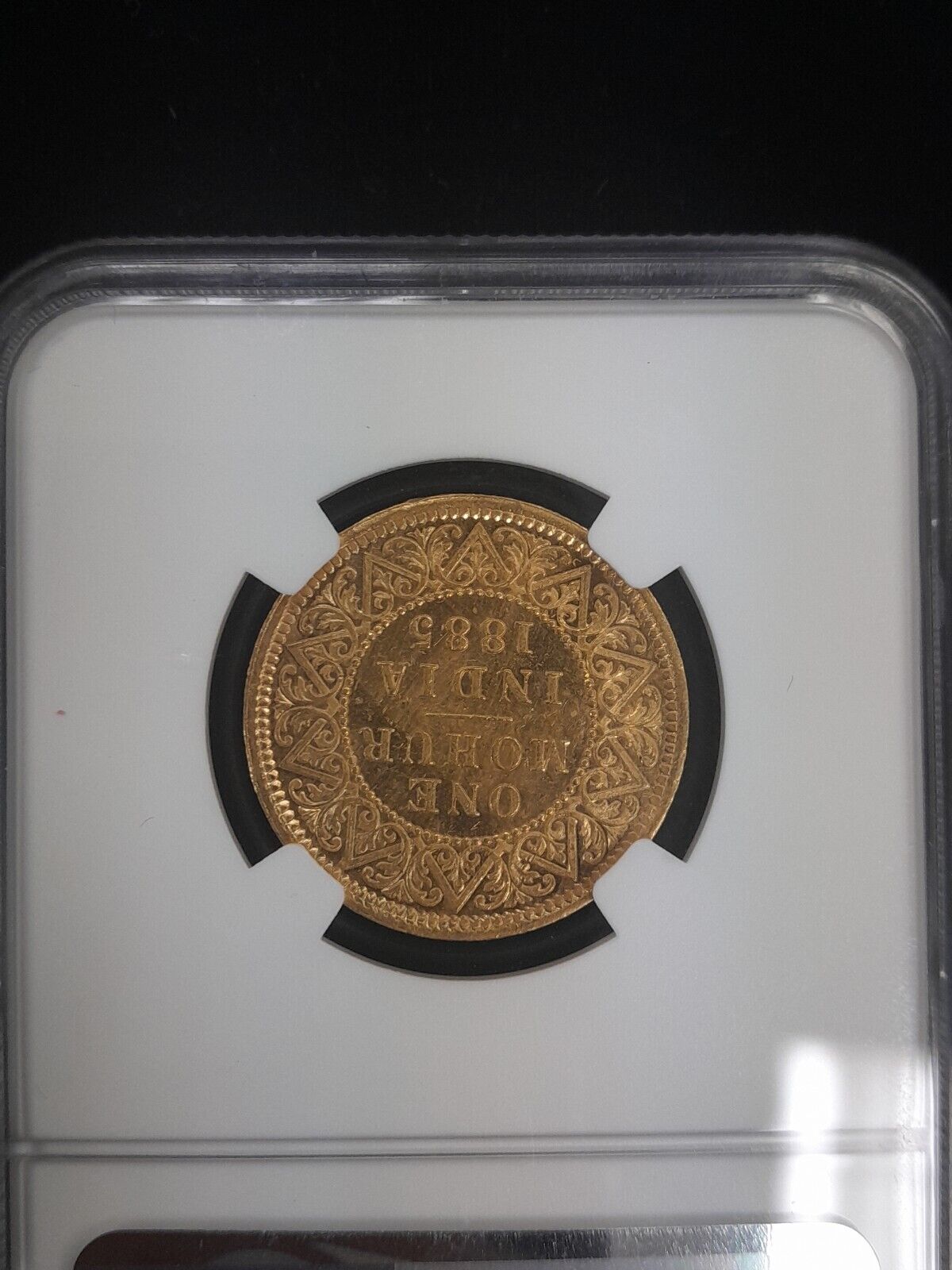 1885 C British India Mohur S & W - 6.13 NGC MS62 Gold Coin