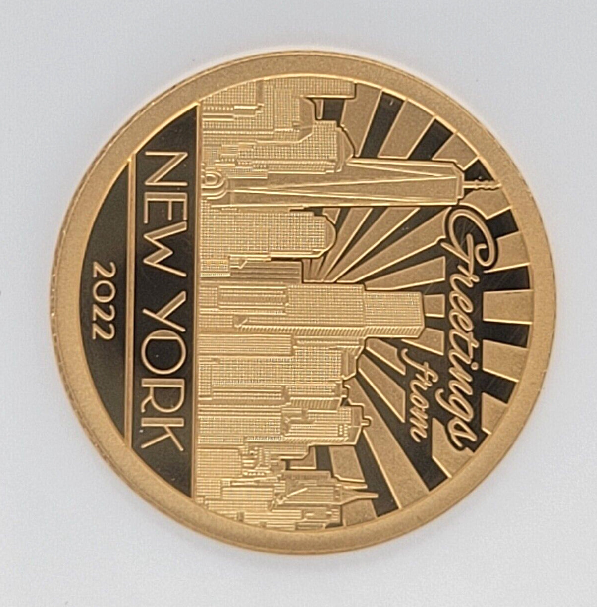 2022 $5 Cook Islands NGC PF70 Proof Cameo Big City Lights NY 1/2g .999 Gold Coin
