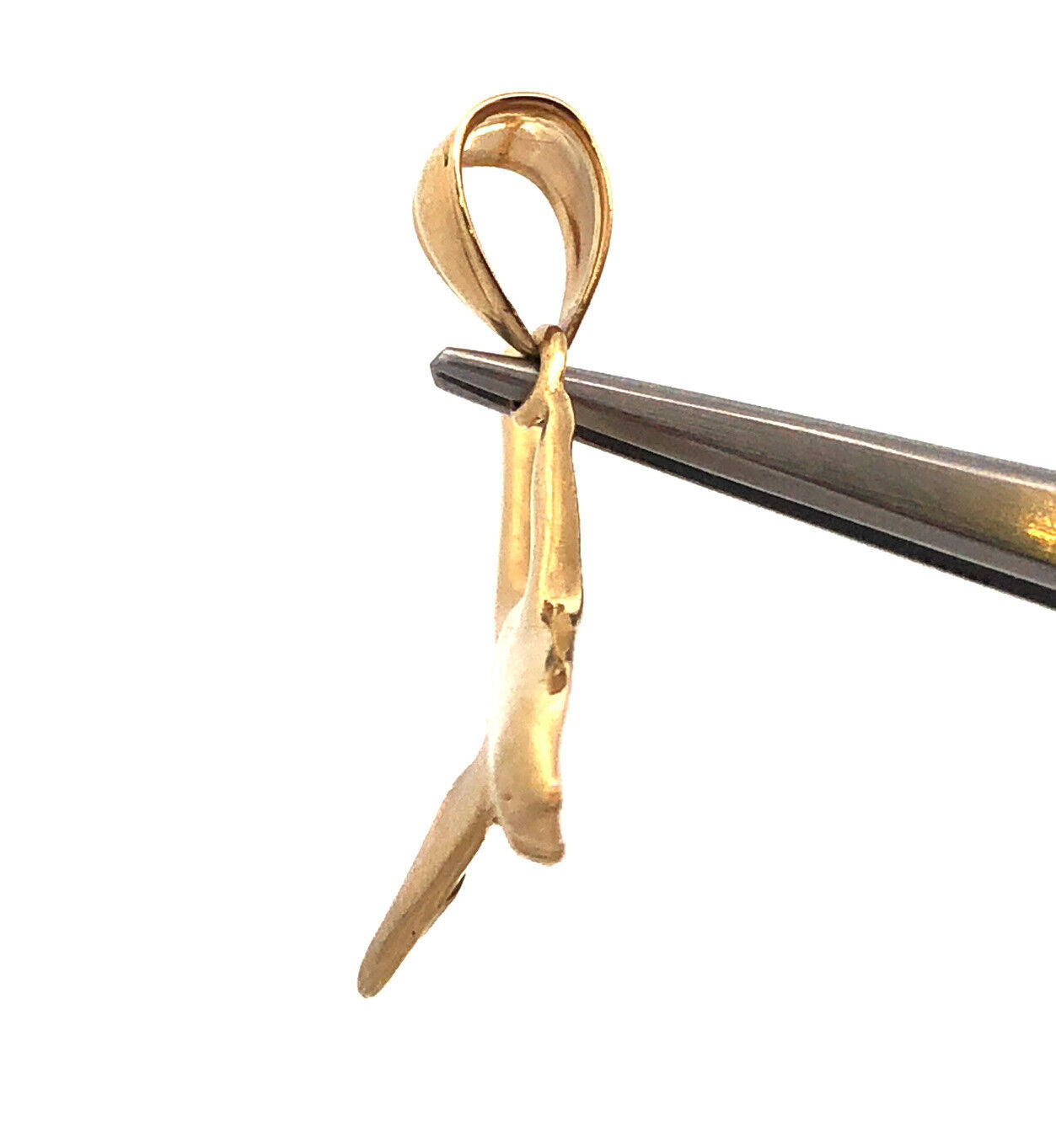Vintage 14K Yellow Gold Swimming Shark Nautical Ocean Fish Statement Pendant