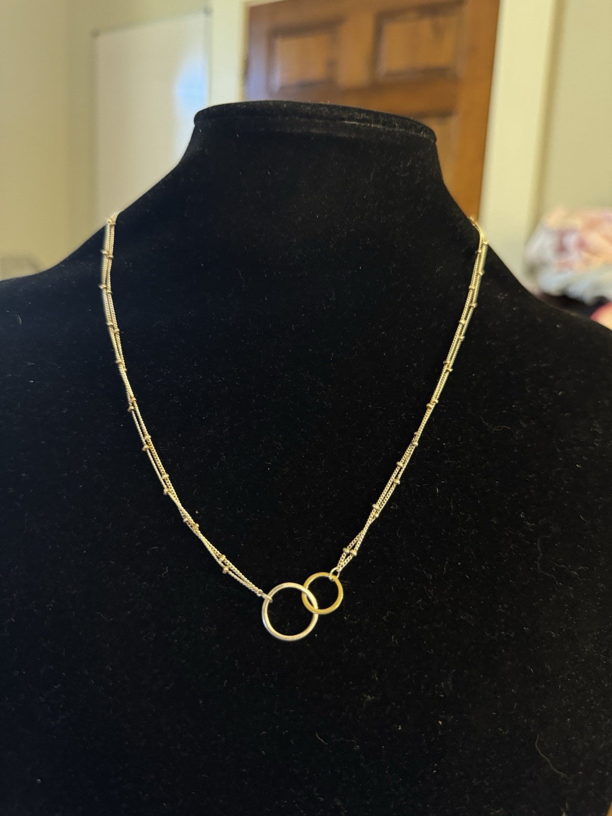 Silpada 925 Sterling Silver Gold Vermeil Two Tone Station Chain Necklace