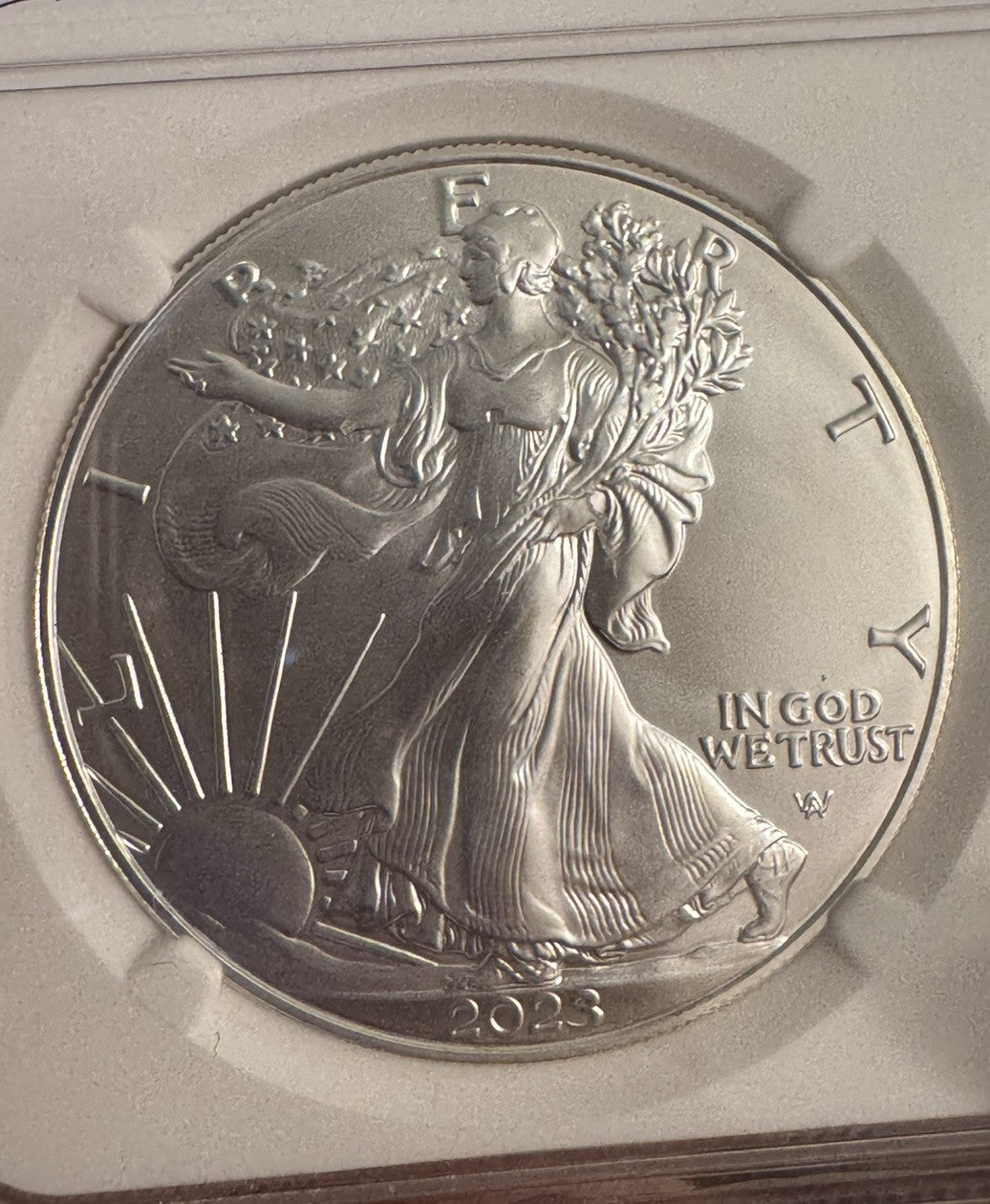 2023 American Silver Eagle U.S. Invention Series Satellite 1 Oz NGC MS70