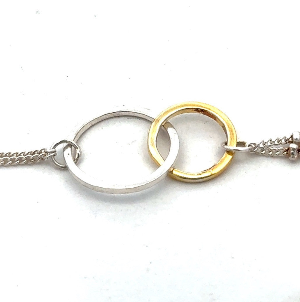 Silpada 925 Sterling Silver Gold Vermeil Two Tone Station Chain Necklace