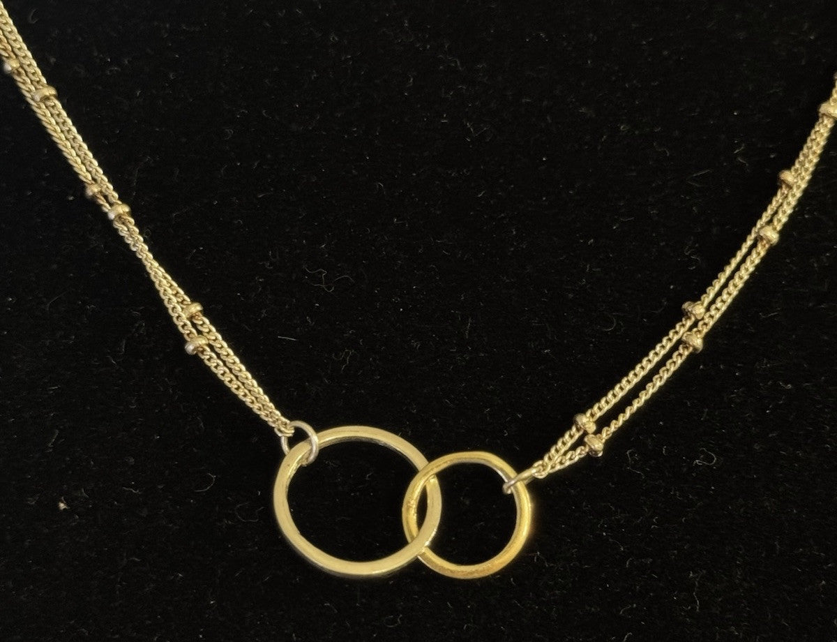 Silpada 925 Sterling Silver Gold Vermeil Two Tone Station Chain Necklace