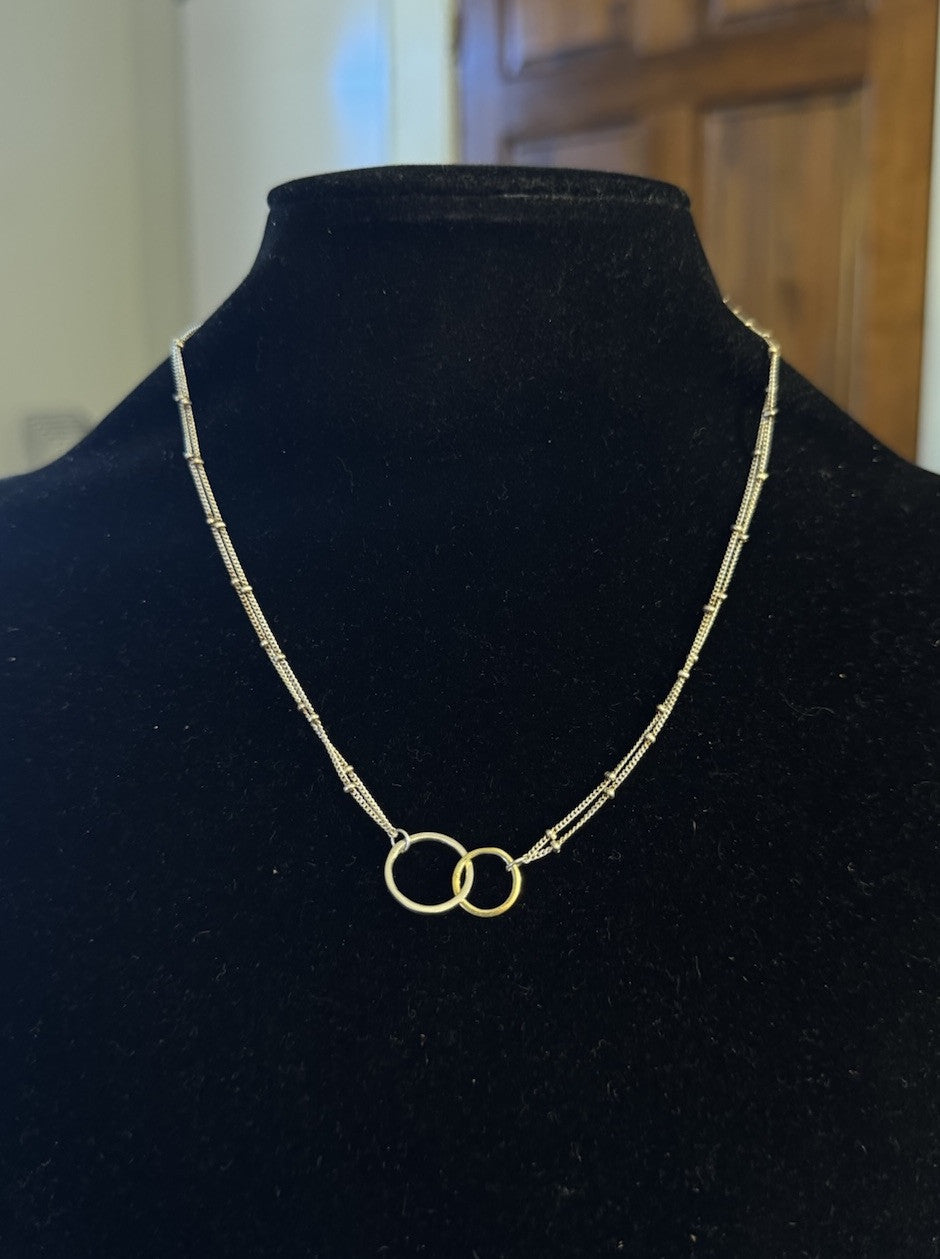 Silpada 925 Sterling Silver Gold Vermeil Two Tone Station Chain Necklace