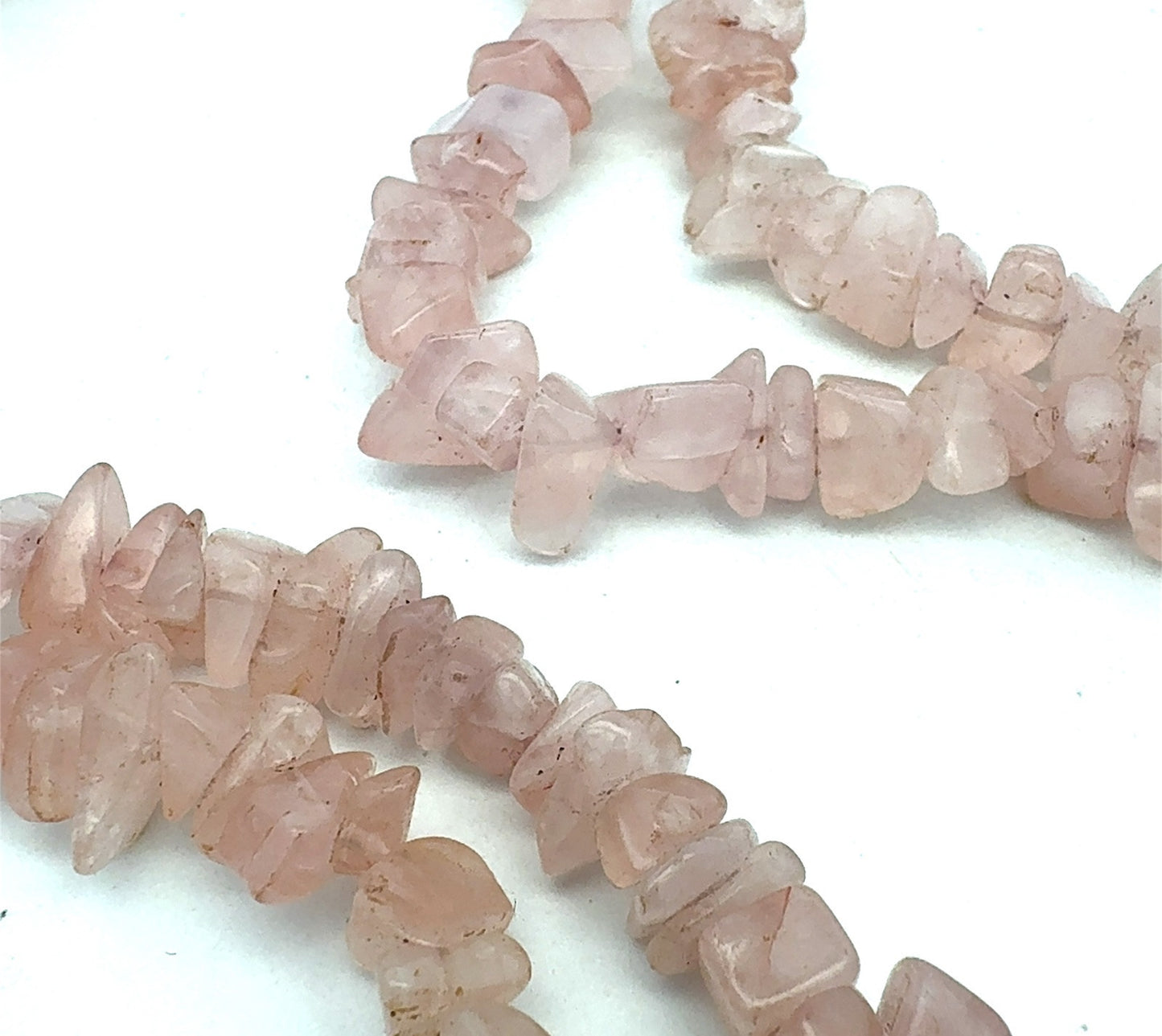 Estate Stone Of Love Pink Rose Quartz Beaded Shard Statement Necklace