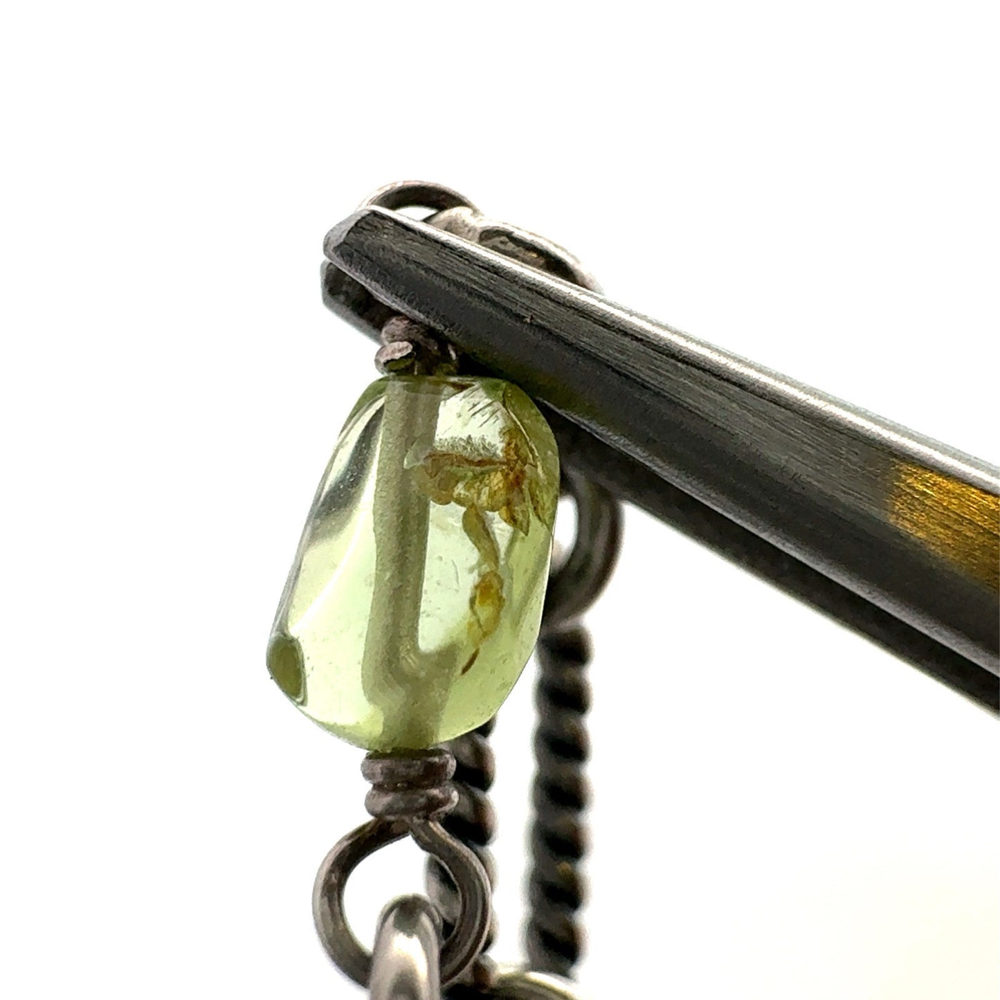 Designer Lori Bonn 925 Sterling Silver Oval Peridot Birthstone Station Necklace