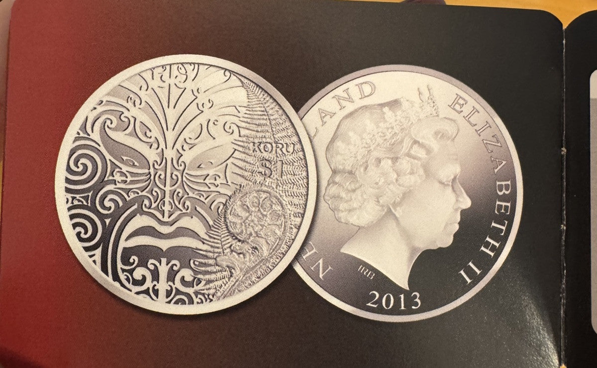 2013 New Zealand S $1 Silver Proof Koru Maori Art Coin Original Mint Packaging