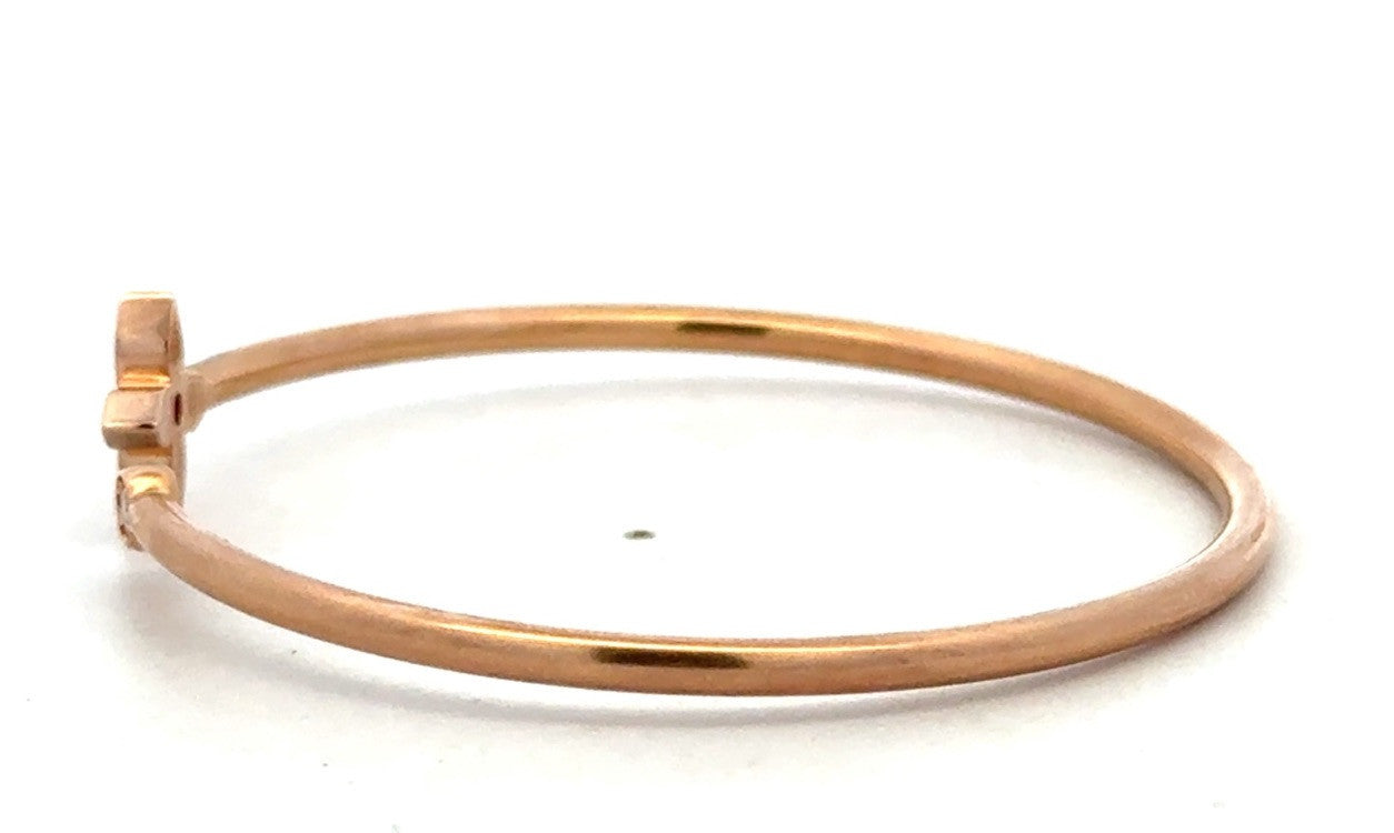 Louis Vuitton 18K Yellow Gold Diamond Flower Open Stackable Bangle Bracelet