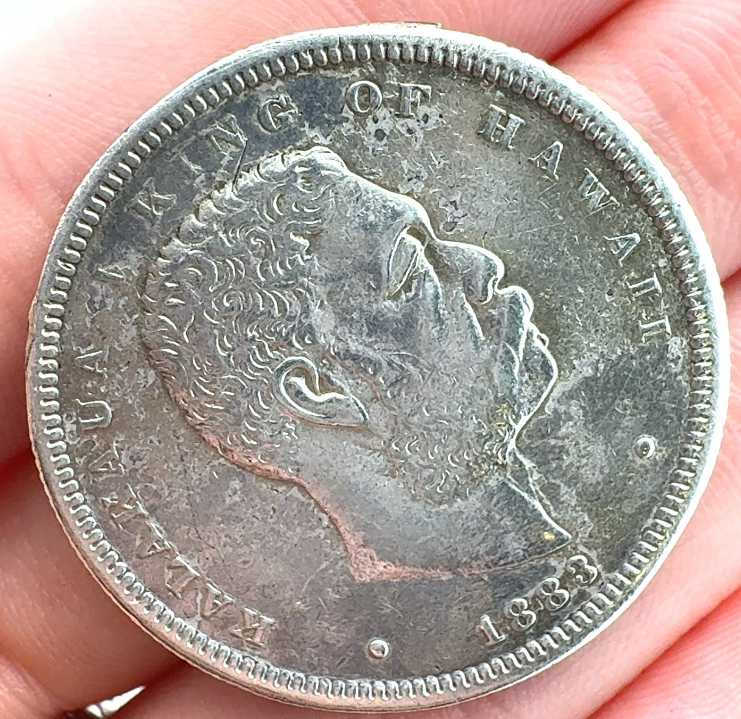 1883 P Kalakaua 1 Original Kingdom of Hawaii 50 Cent Half Dollar Coin