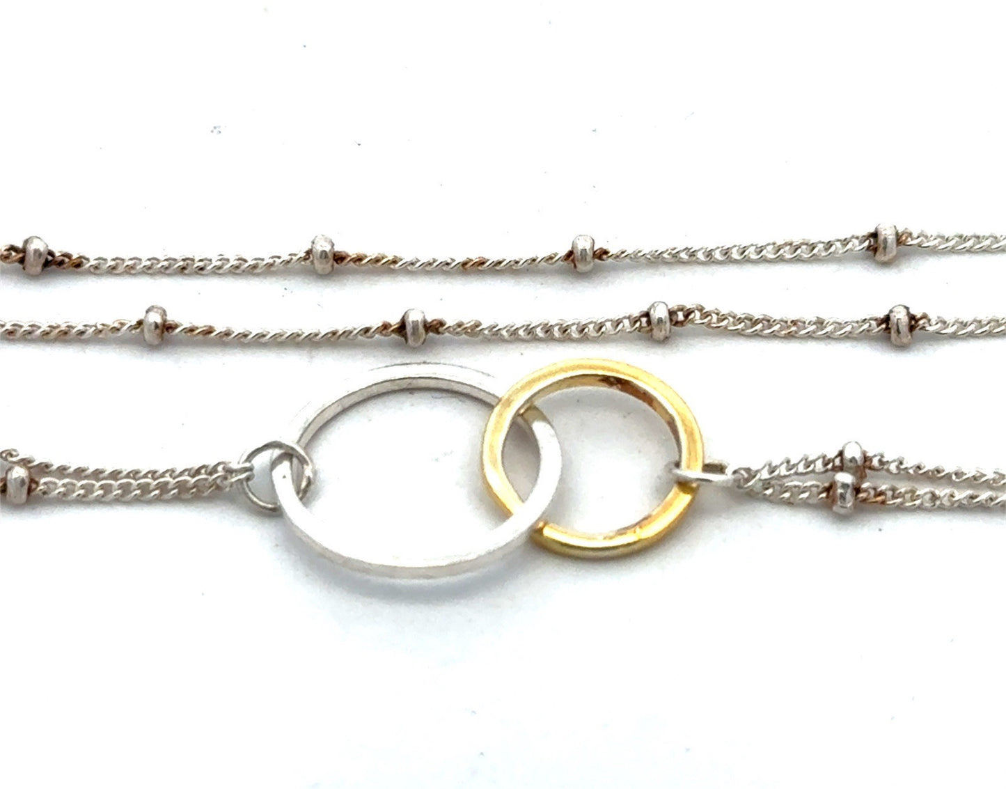 Silpada 925 Sterling Silver Gold Vermeil Two Tone Station Chain Necklace
