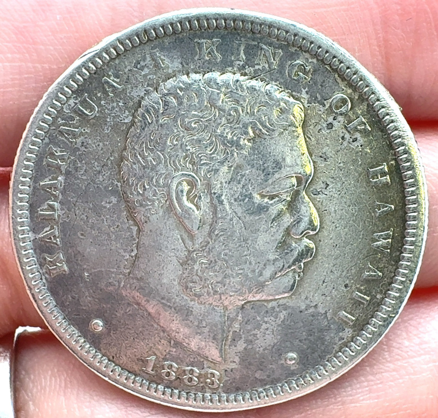 1883 P Kalakaua 1 Original Kingdom of Hawaii 50 Cent Half Dollar Coin