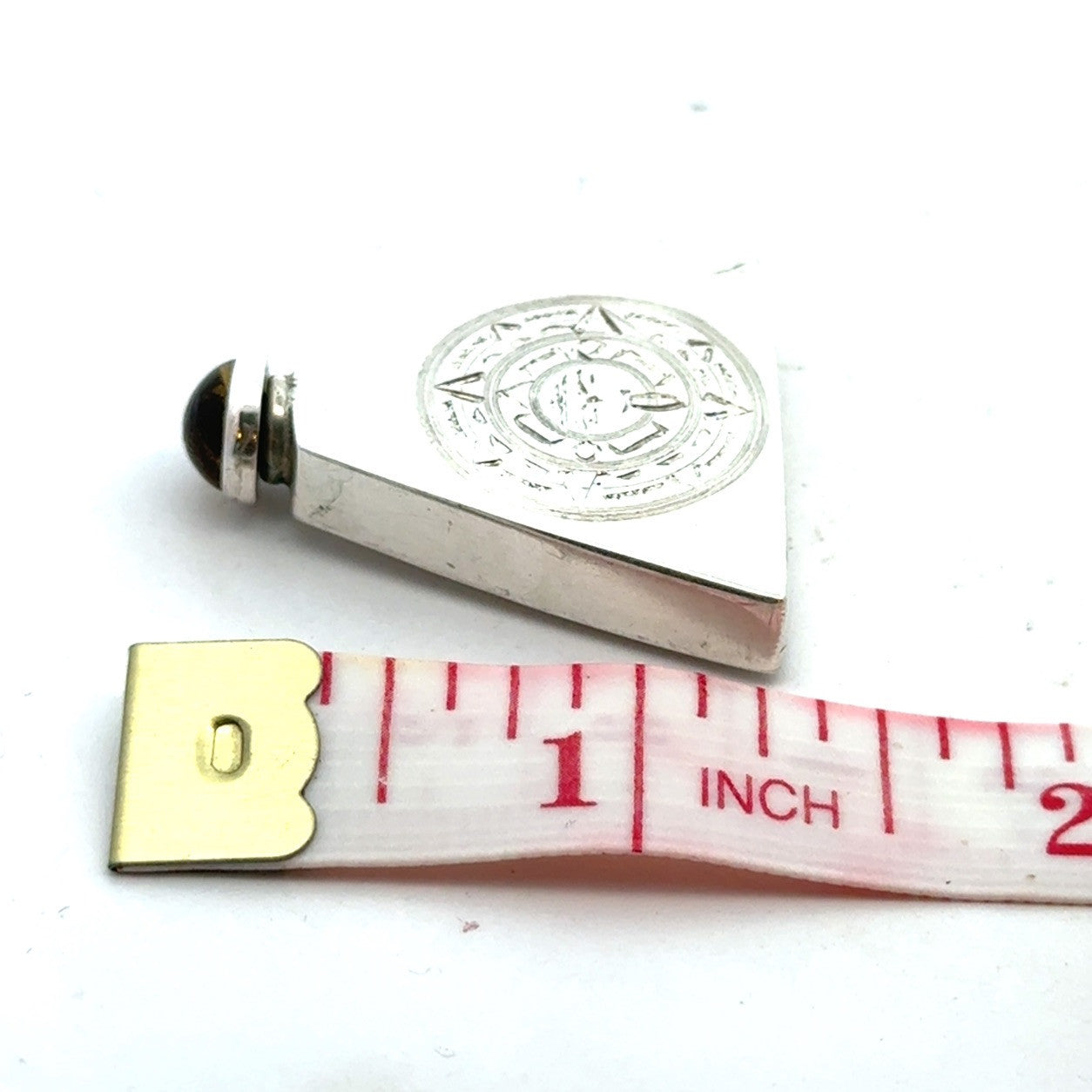 Vintage 925 Sterling Silver Triangle Aztec Etched Perfume Stick Bottle