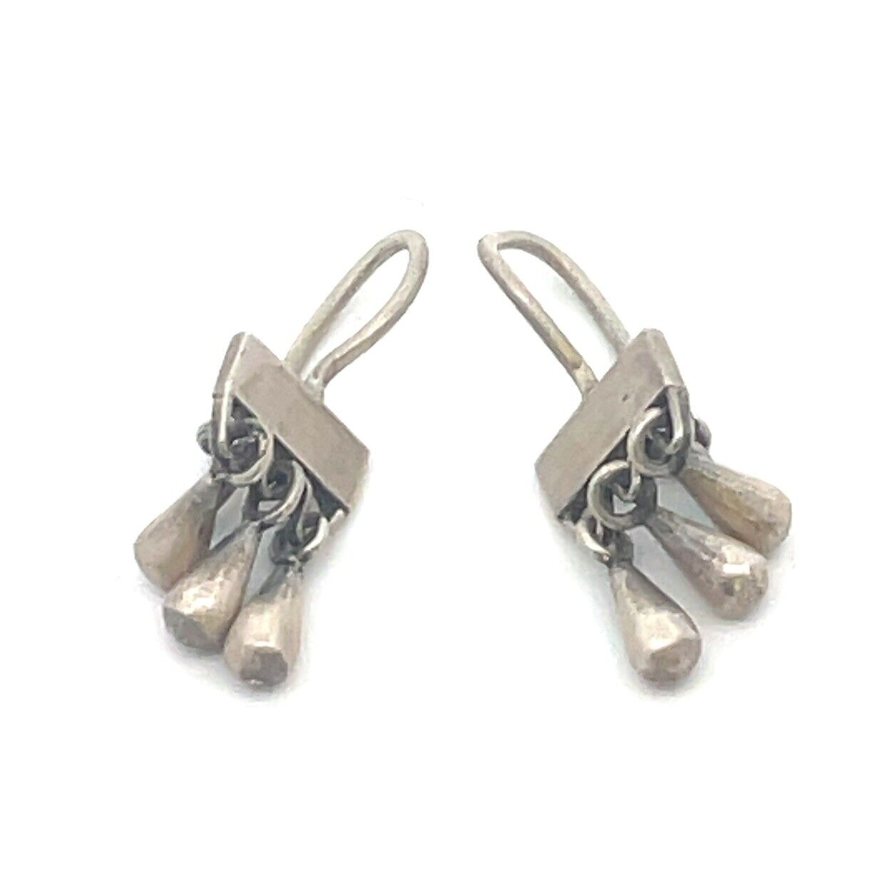 Designer Jane Diaz 925 Sterling Silver Drop Dangle Hook Earrings