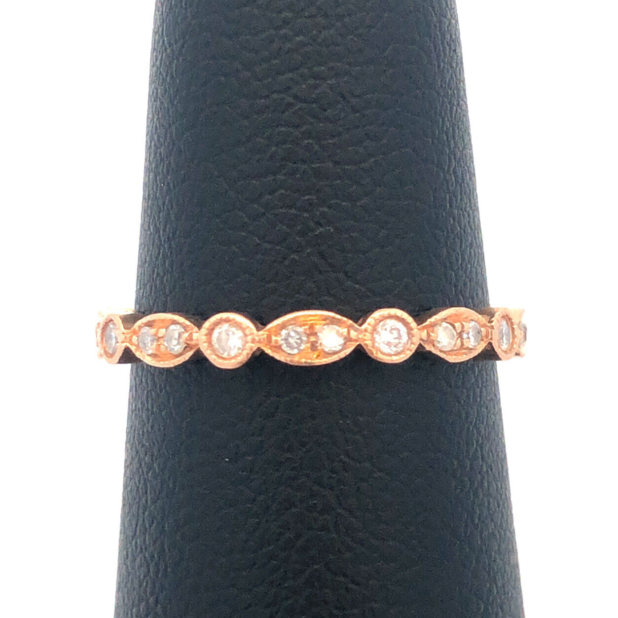 14K Rose Gold Diamond Eternity Infinity Wedding Anniversary Band Ring