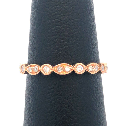 14K Rose Gold Diamond Eternity Infinity Wedding Anniversary Band Ring