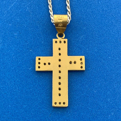 Designer 22K Yellow White Gold Diamond Cross Pendant
