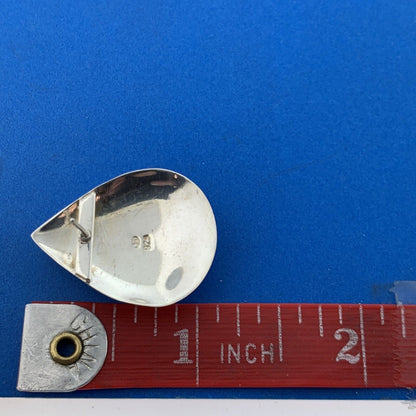 Native American Hallmarked Sterling Silver Red Carnelian Pear Statement Earrings