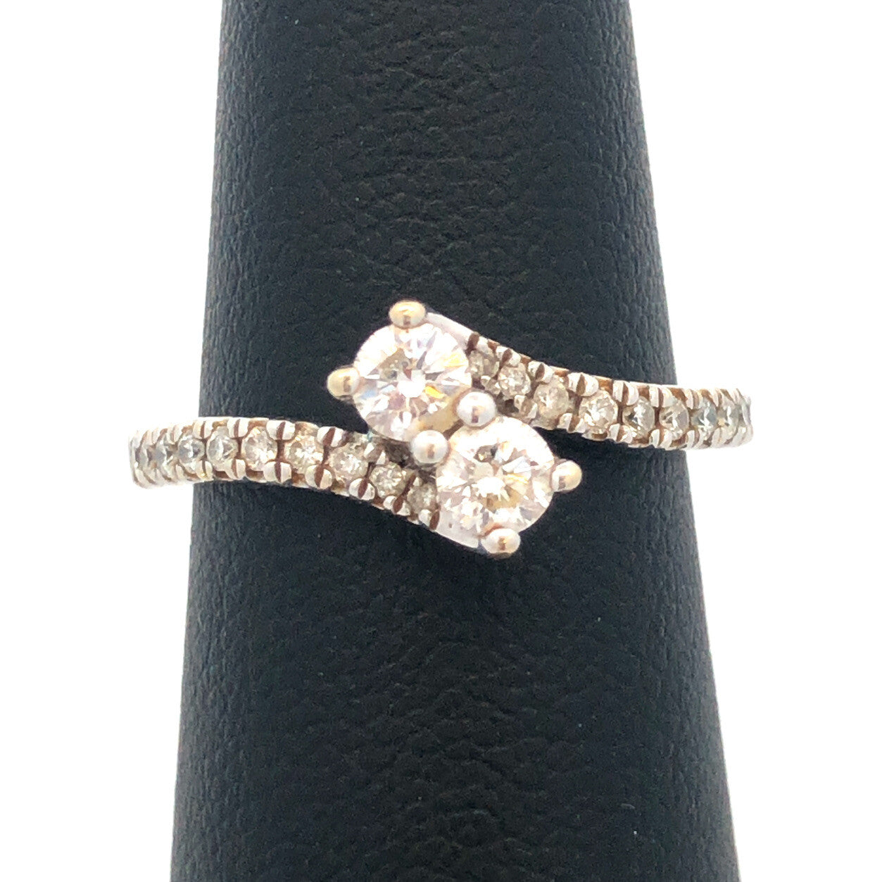 Zales 14K White Gold Ever Us Diamond Duo Bypass Engagement Promise Bridal Ring