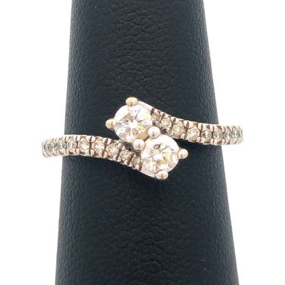 Zales 14K White Gold Ever Us Diamond Duo Bypass Engagement Promise Bridal Ring