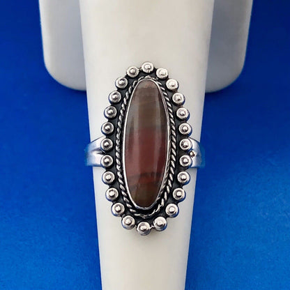 Bell Trading Post 925 Sterling Silver Red Green Jasper Cabochon Statement Ring