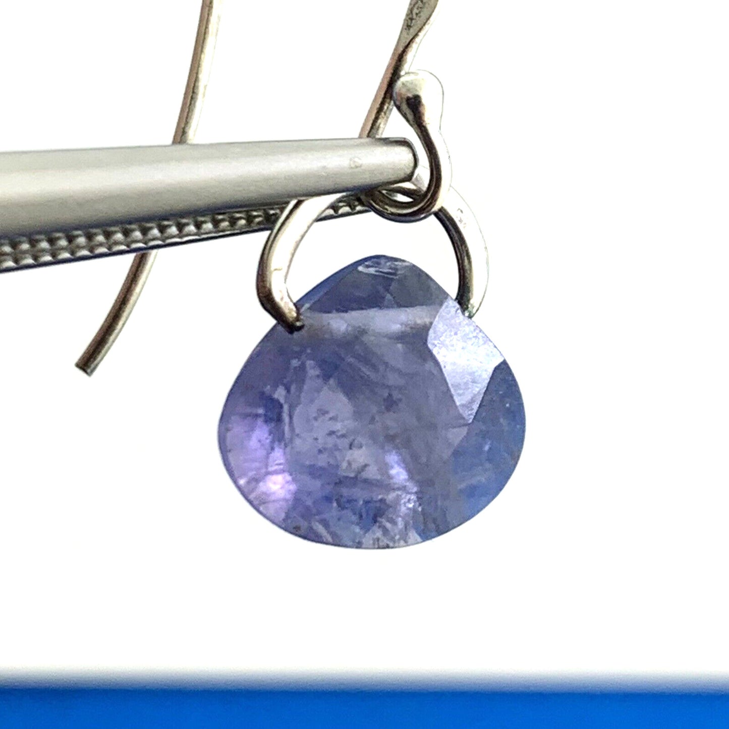 925 Sterling Silver Pear Cushion Cut Tanzanite Drop Dangle Hook Earrings