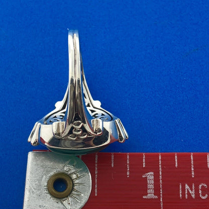 Designer SG Sterling Silver 925 African Green Onyx Cabochon Cocktail Ring