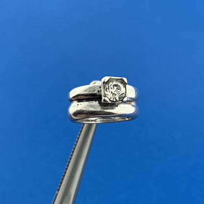 Designer 925 Sterling Silver Cubic Zirconia CZ Engagement Ring Dangle Charm